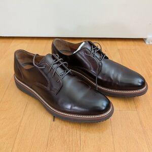NWT - Johnson And Murphy Upton Dress Shoes Mahogany Full Grain Size 11.5 Regular